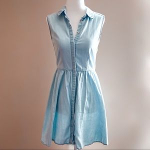 Button Up Light Blue Chambray Dress